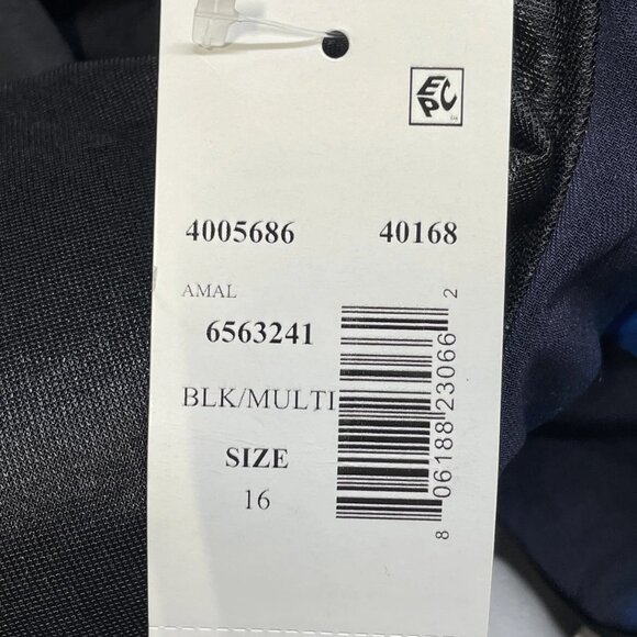 NEW MAGICSUIT Swipe Right Amal One-Shoulder Tankini Top Size 16 Black/Multi - Picture 5 of 6